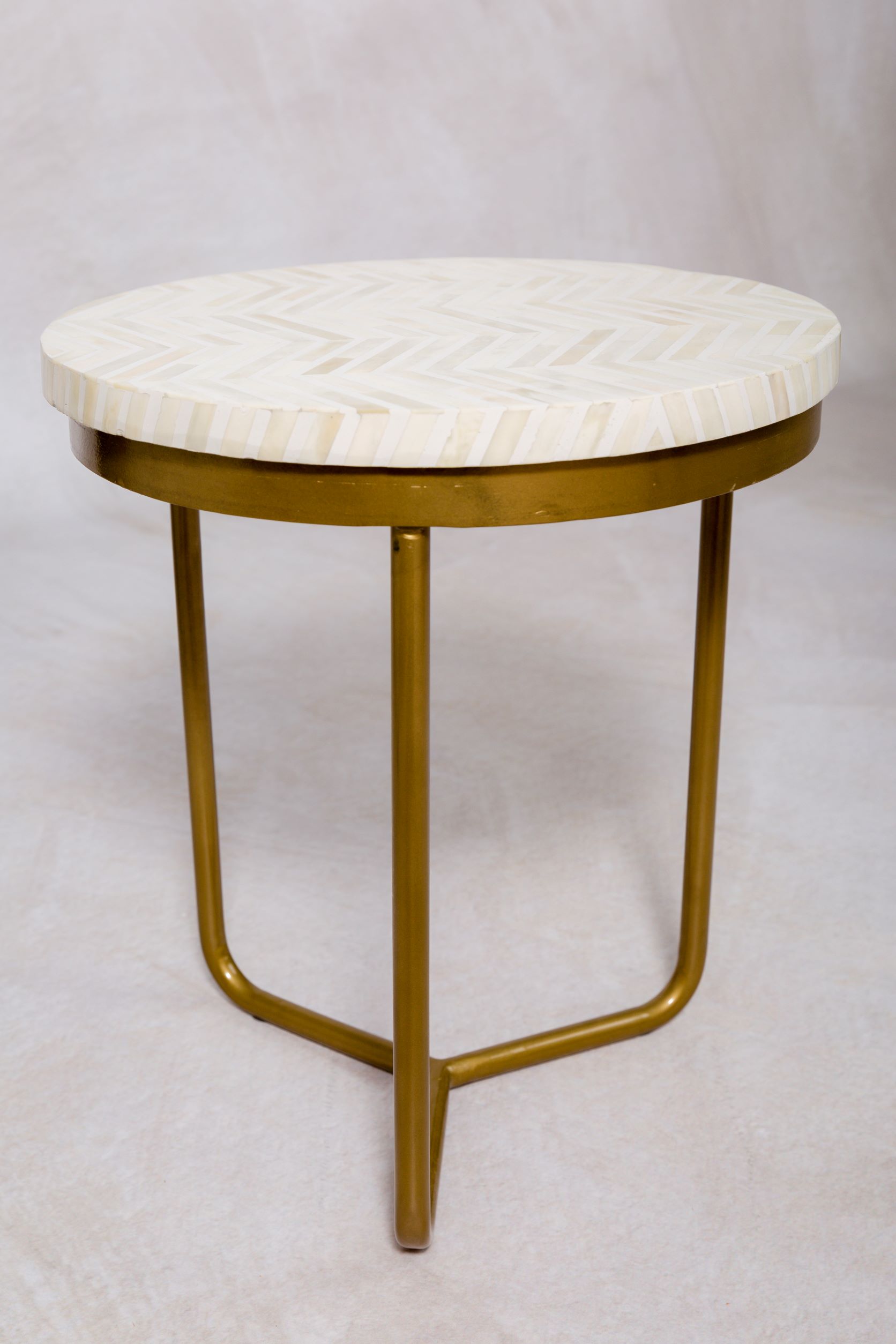 KANIKA Round Bone Inlay Side Table